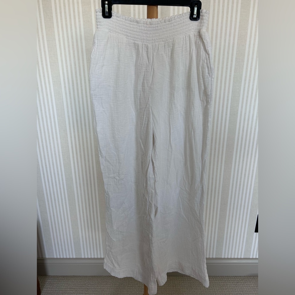 FAHERTY Women's Dream Cotton Gauze Wide
Leg Pant Size Large White NWOT - Picture 5 of 9
